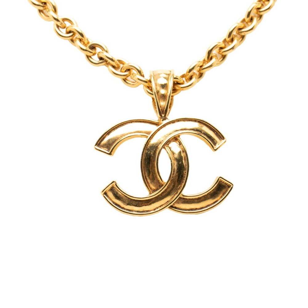 CHANEL Authentic Vintage Gold Logo Necklace - Picture 1 of 6